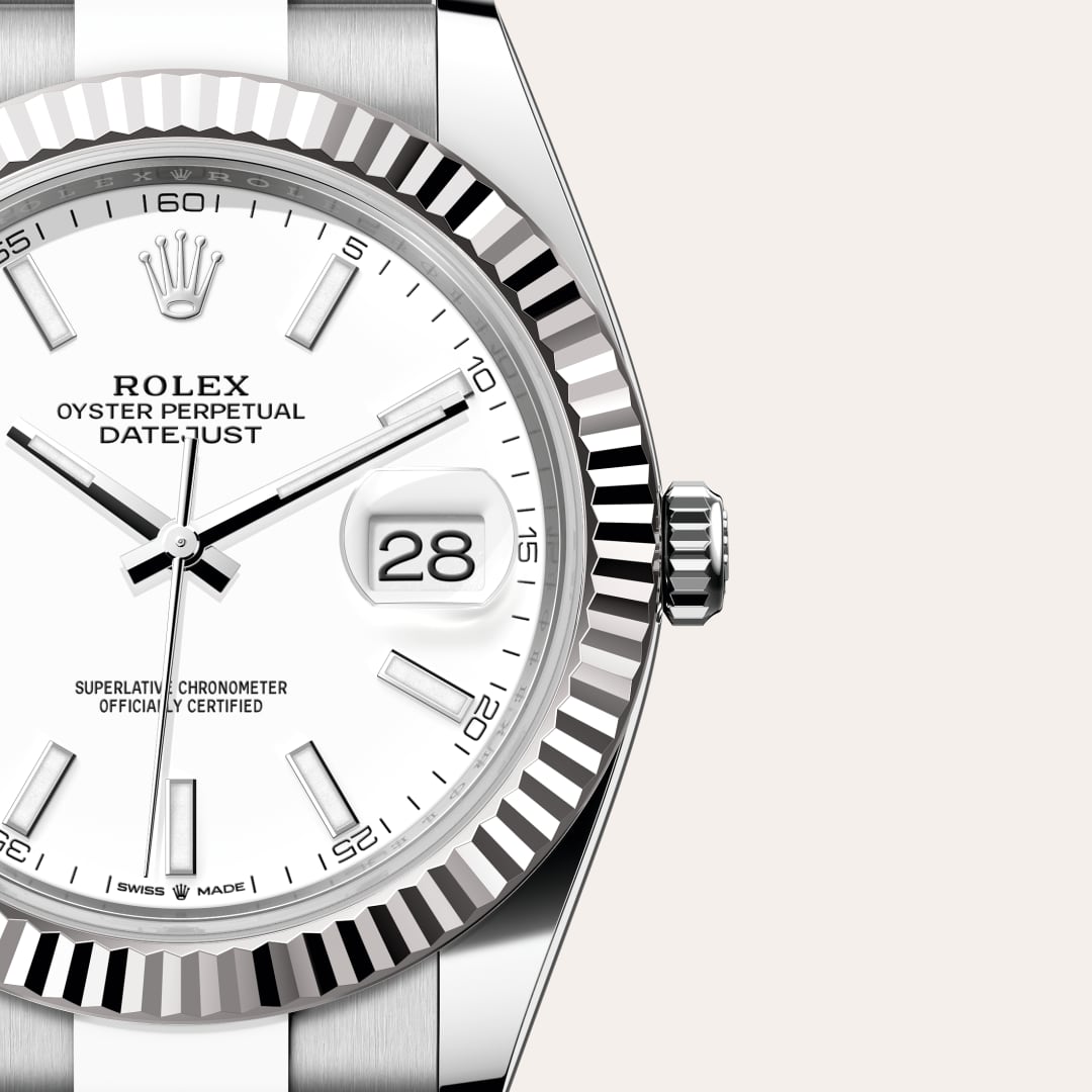 Rolex Datejust in White Rolesor - combination of Oystersteel and white gold, M126334-0009 - Little Switzerland