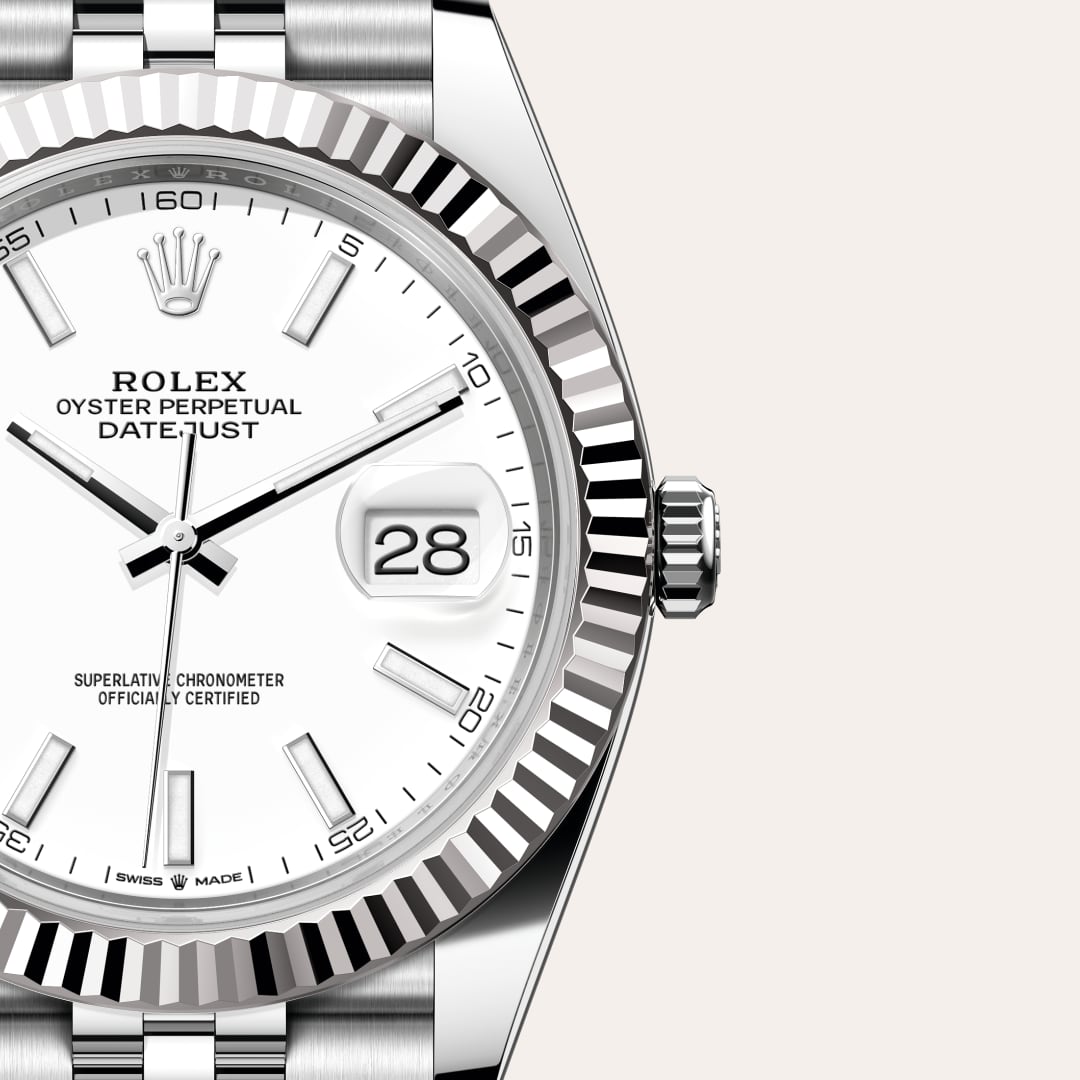 Rolex Datejust in White Rolesor - combination of Oystersteel and white gold, M126334-0010 - Little Switzerland