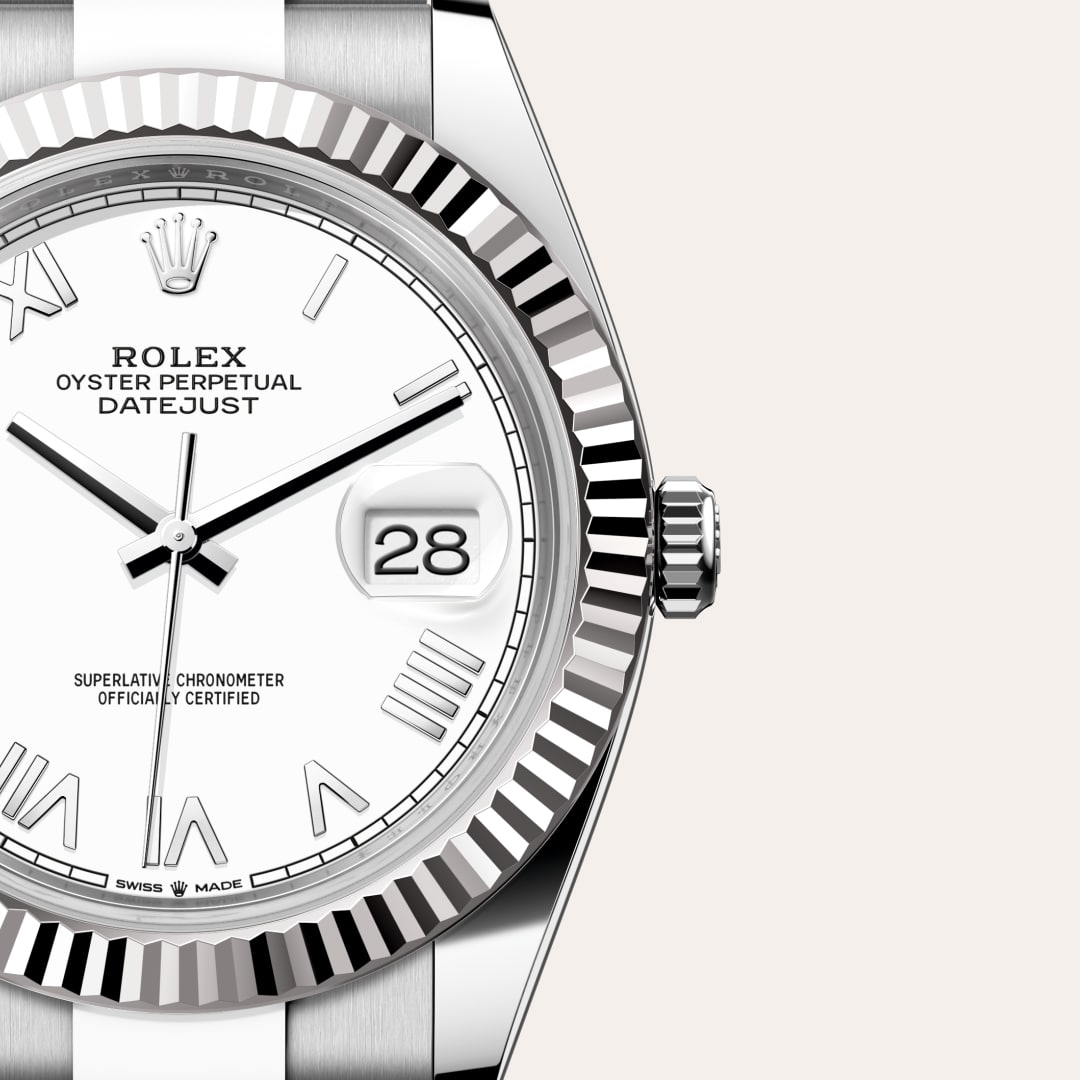 Rolex Datejust in White Rolesor - combination of Oystersteel and white gold, M126334-0035 - Blakemans Jewelry