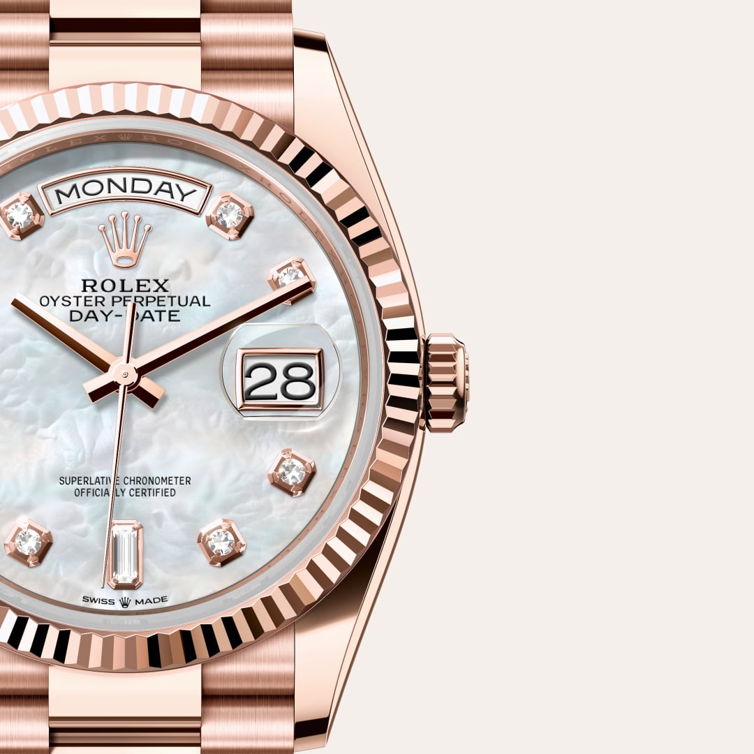 Rolex Day-Date in 18 kt Everose gold, M128235-0029 - Lenox Jewelers