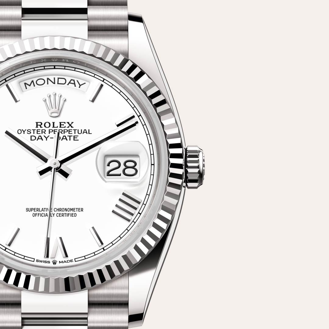 Rolex Day-Date in 18 kt white gold, M128239-0059 - Meierotto Jewelers