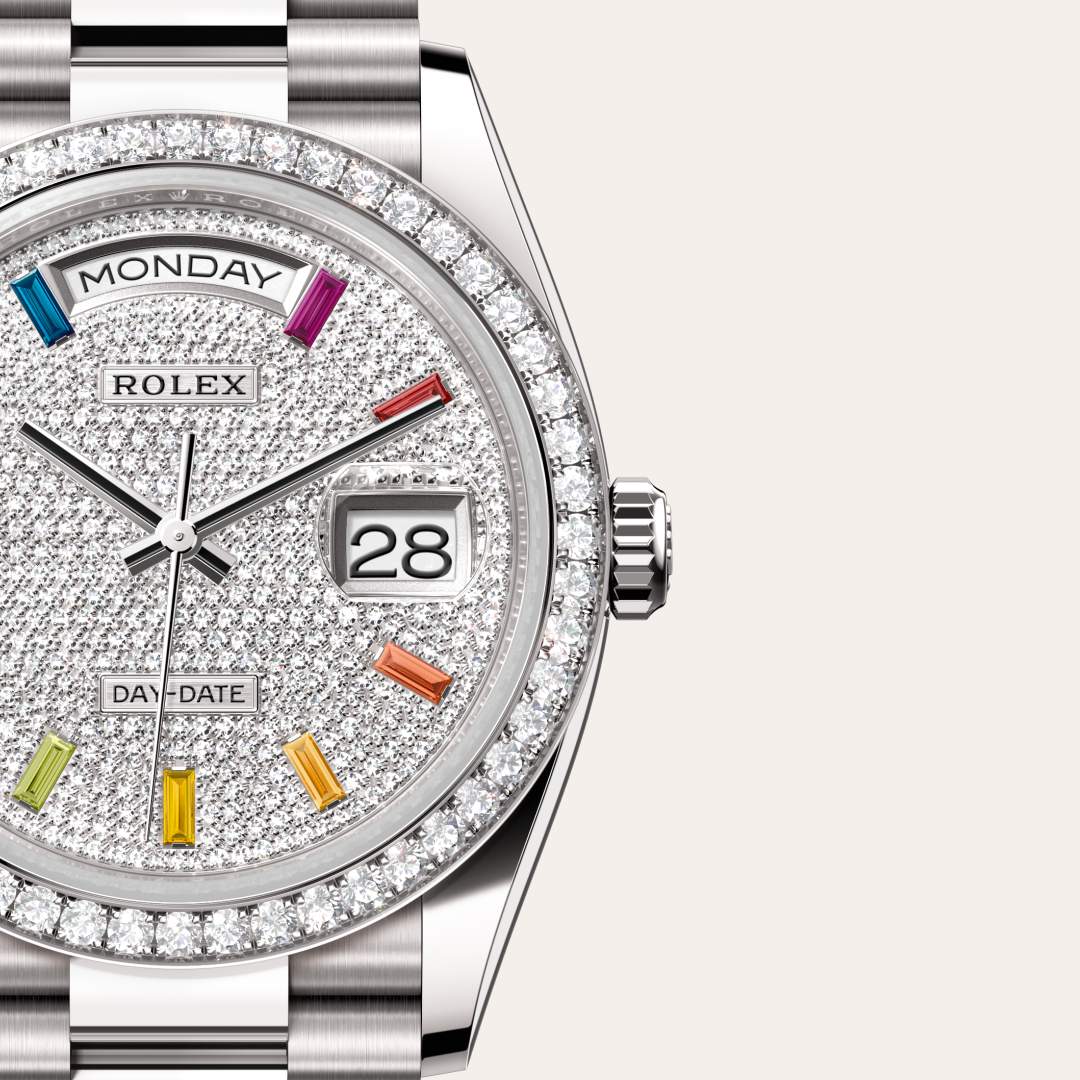Rolex Day-Date in 18 kt white gold, M128349RBR-0081 - Lenox Jewelers