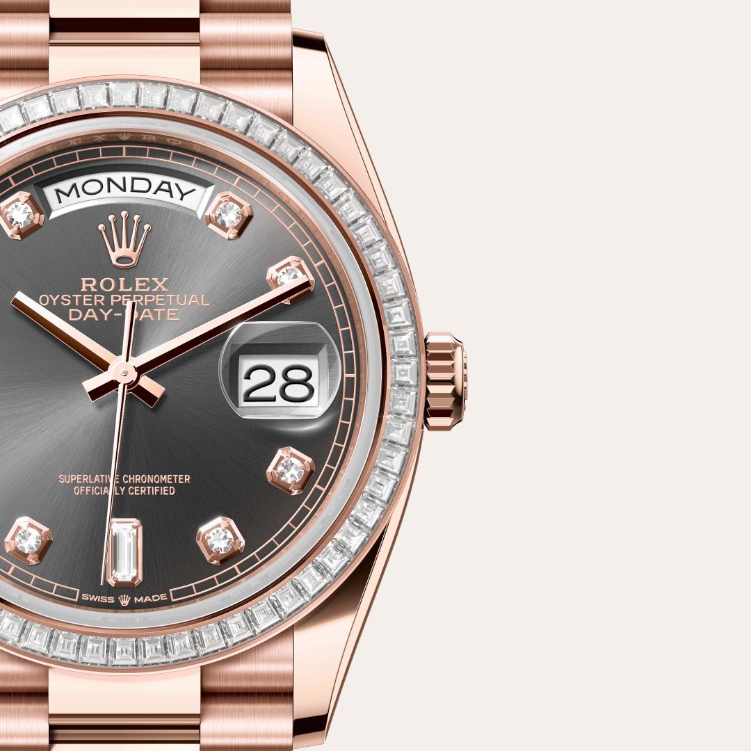 Rolex Day-Date in 18 kt Everose gold, M128395TBR-0012 - Lenox Jewelers
