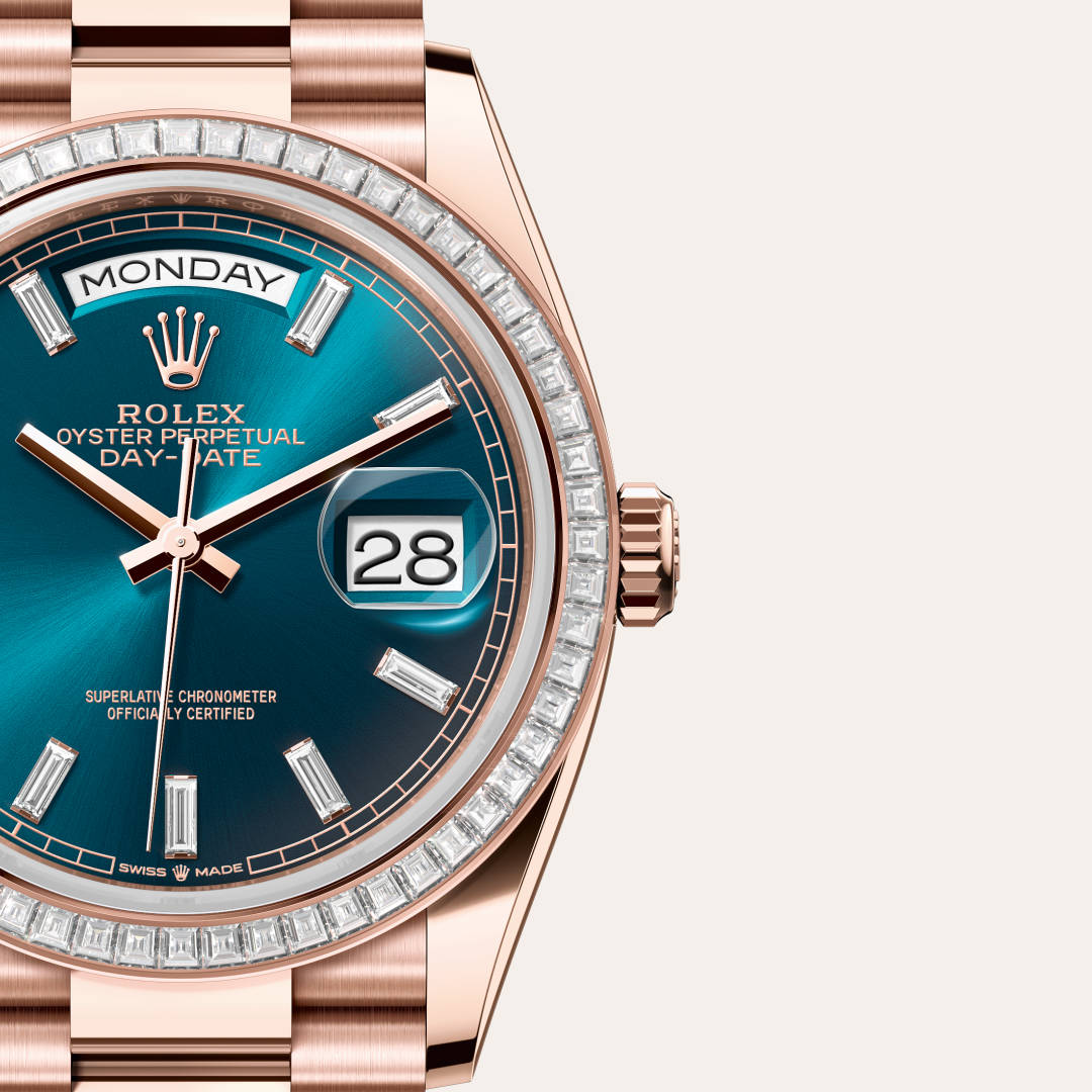 Rolex Day-Date in 18 kt Everose gold, M128395TBR-0032 - Little Switzerland
