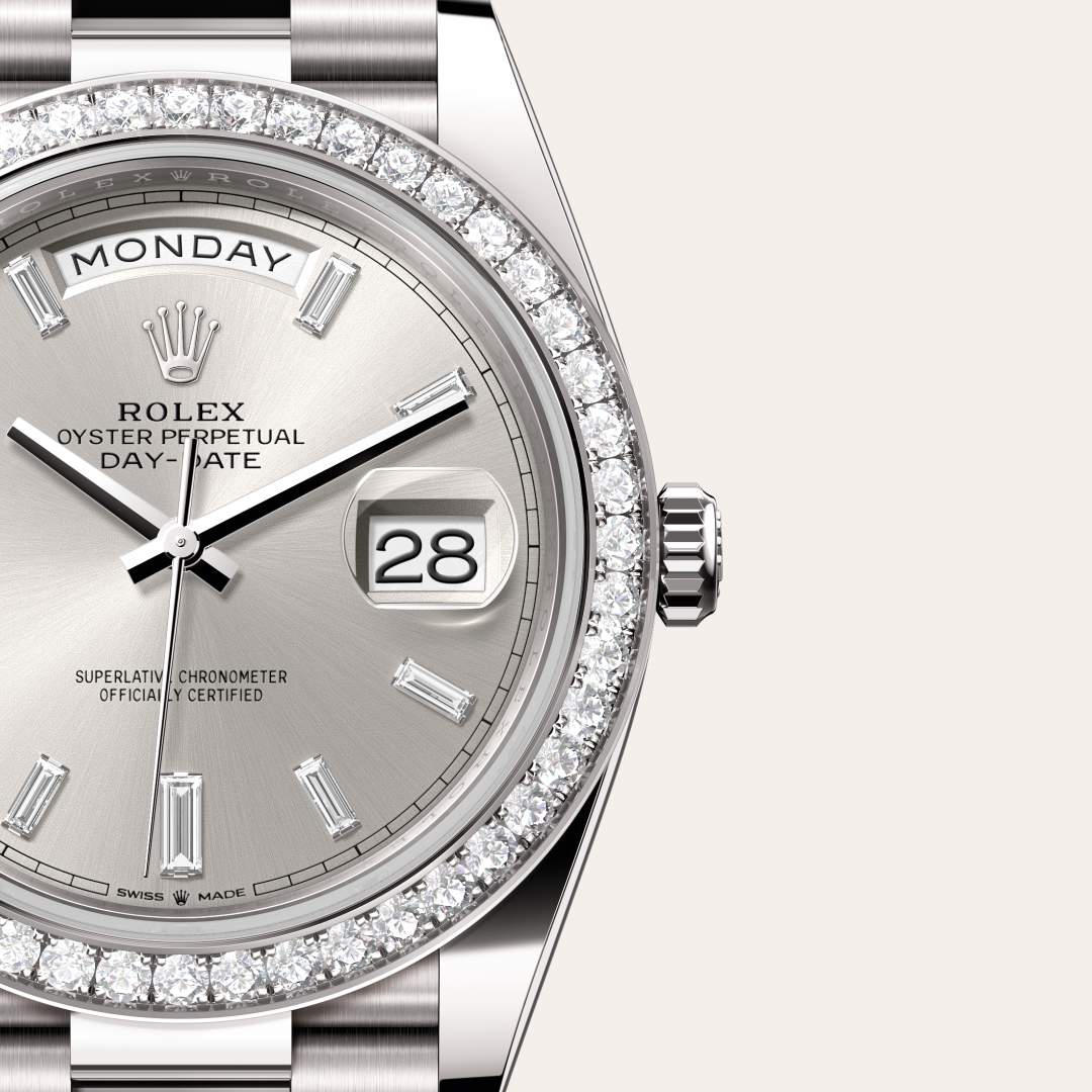 Rolex Day-Date in 18 kt white gold, M228349RBR-0001 - Schiffman's Jewelers