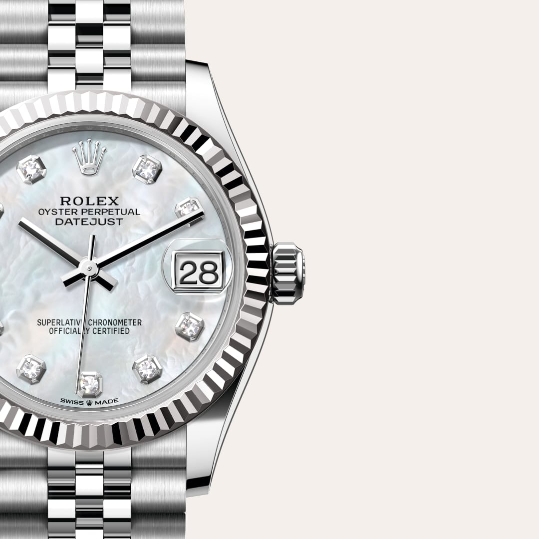 Rolex Datejust in White Rolesor - combination of Oystersteel and white gold, M278274-0006 - Schiffman's Jewelers