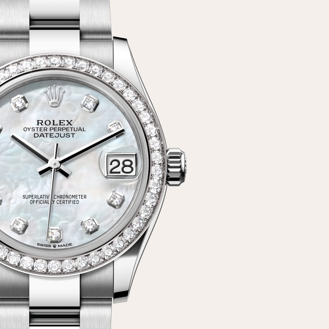 Rolex Datejust in White Rolesor - combination of Oystersteel and white gold, M278384RBR-0007 - Little Switzerland