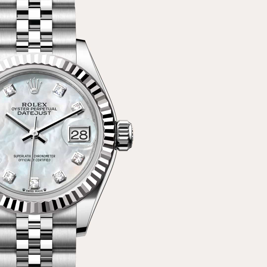 Rolex Lady-Datejust in White Rolesor - combination of Oystersteel and white gold, M279174-0009 - Clarkson Jewelers