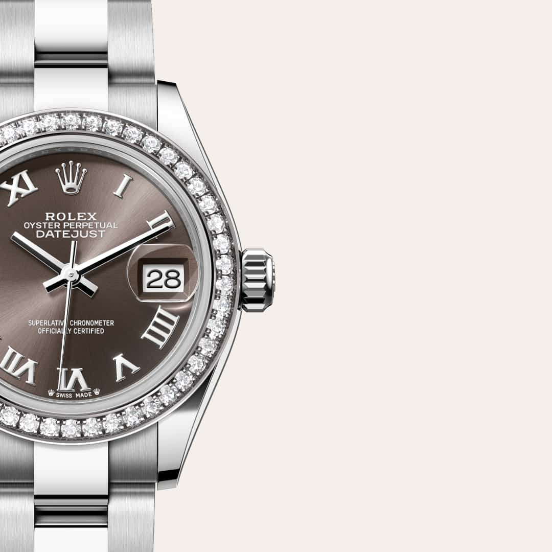 Rolex Lady-Datejust in White Rolesor - combination of Oystersteel and white gold, M279384RBR-0016 - Schiffman's Jewelers