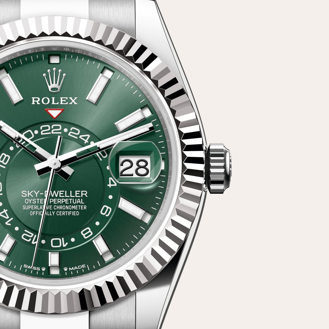 Rolex Sky-Dweller in White Rolesor - combination of Oystersteel and white gold, M336934-0001 - Orrs Jewelers