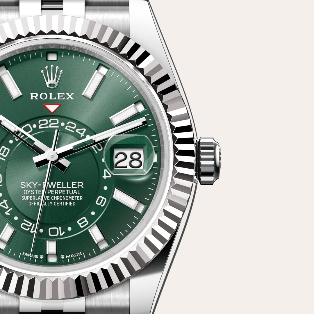Rolex Sky-Dweller in White Rolesor - combination of Oystersteel and white gold, M336934-0002 - Little Switzerland