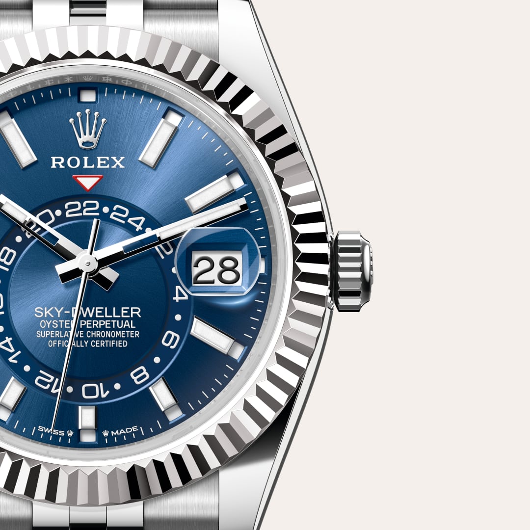 Rolex Sky-Dweller in White Rolesor - combination of Oystersteel and white gold, M336934-0006 - Little Switzerland