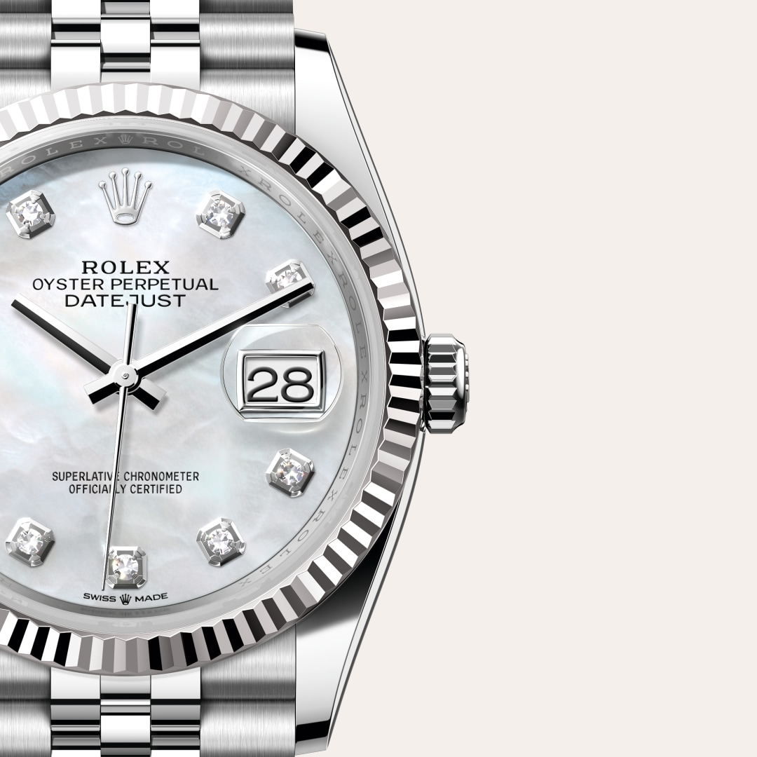 Rolex Datejust in White Rolesor - combination of Oystersteel and white gold, M126234-0019 - Little Switzerland