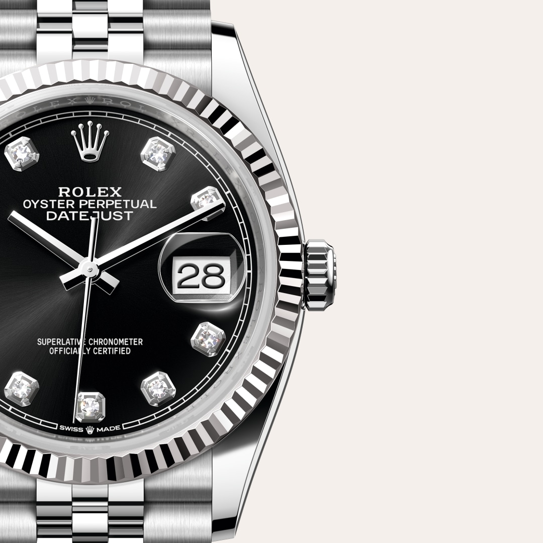 Rolex Datejust in White Rolesor - combination of Oystersteel and white gold, M126234-0027 - Schiffman's Jewelers