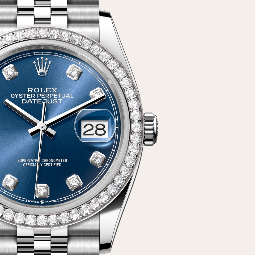 Rolex Datejust in White Rolesor - combination of Oystersteel and white gold, M126284RBR-0029 - Clarkson Jewelers