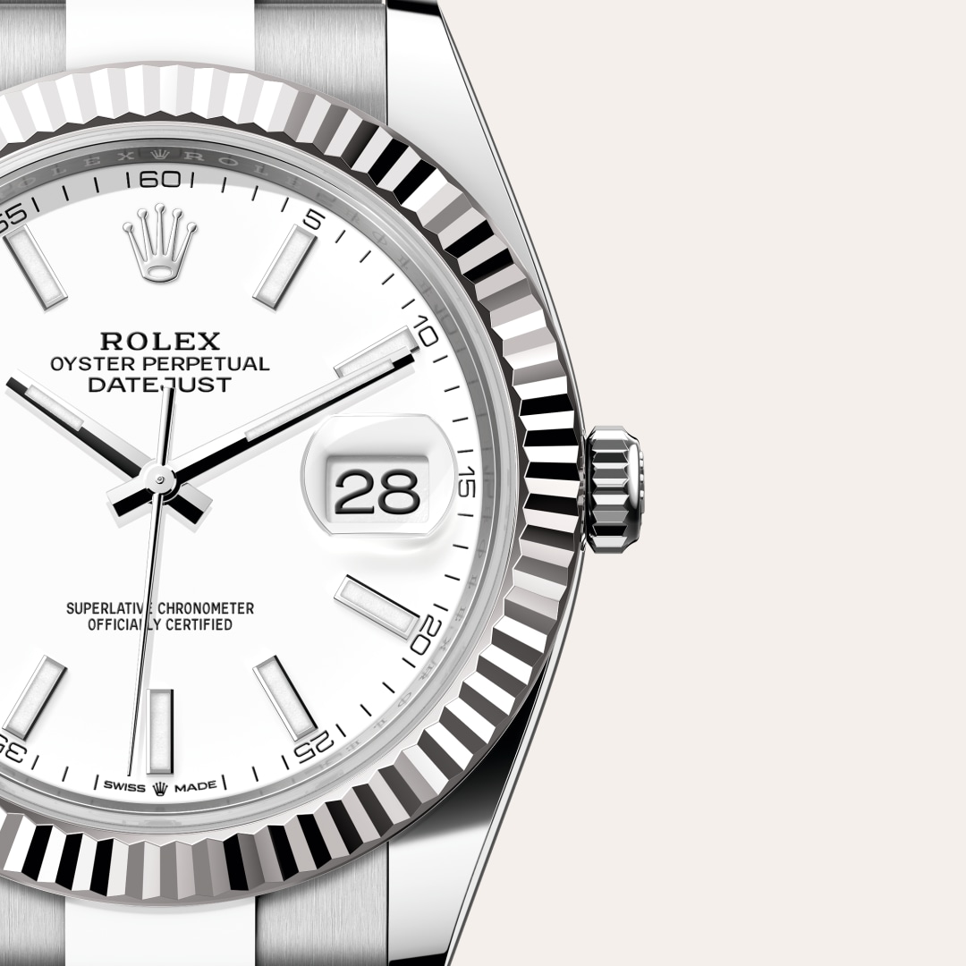 Rolex Datejust in White Rolesor - combination of Oystersteel and white gold, M126334-0009 - Little Switzerland