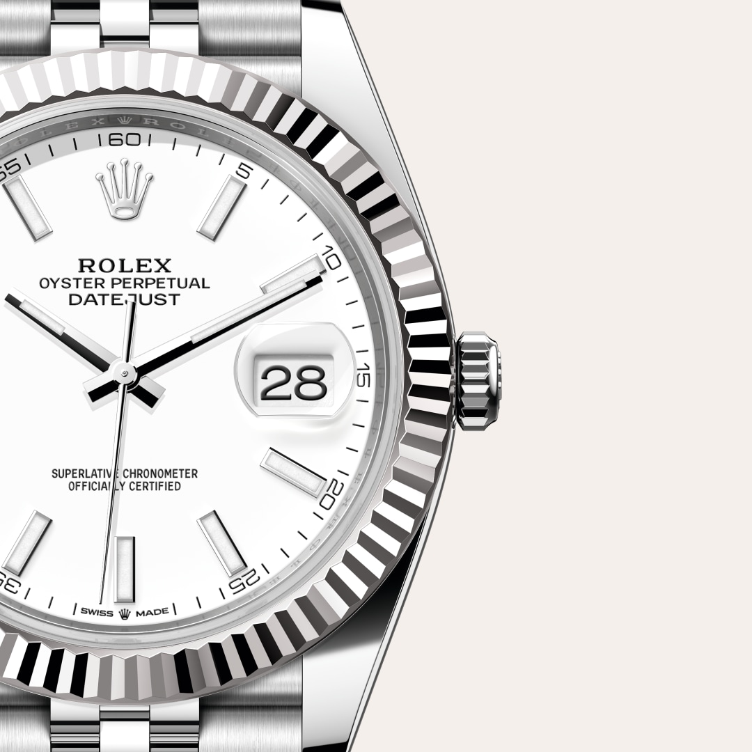 Rolex Datejust in White Rolesor - combination of Oystersteel and white gold, M126334-0010 - Little Switzerland