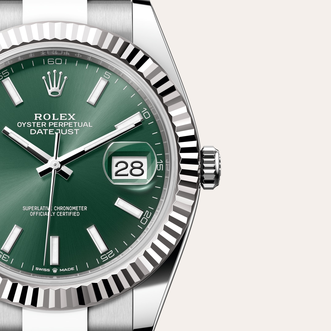 Rolex Datejust in White Rolesor - combination of Oystersteel and white gold, M126334-0027 - Little Switzerland
