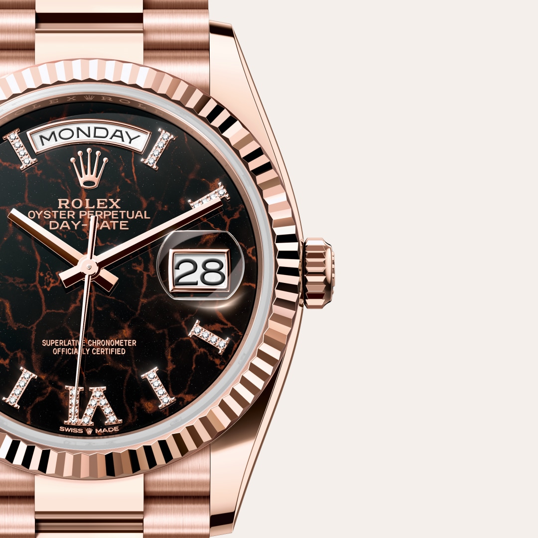 Rolex Day-Date in 18 kt Everose gold, M128235-0041 - Lenox Jewelers