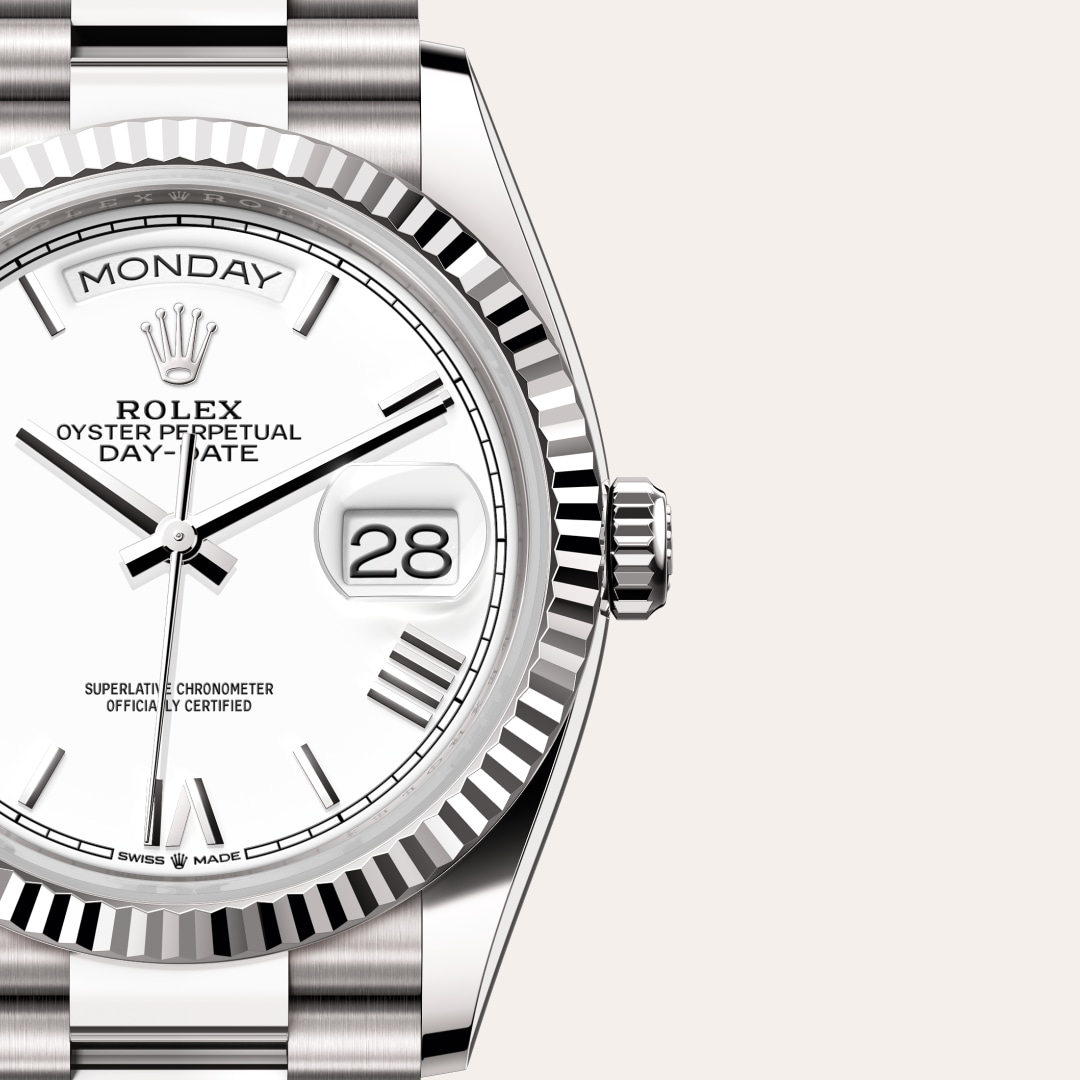 Rolex Day-Date in 18 kt white gold, M128239-0059 - Meierotto Jewelers