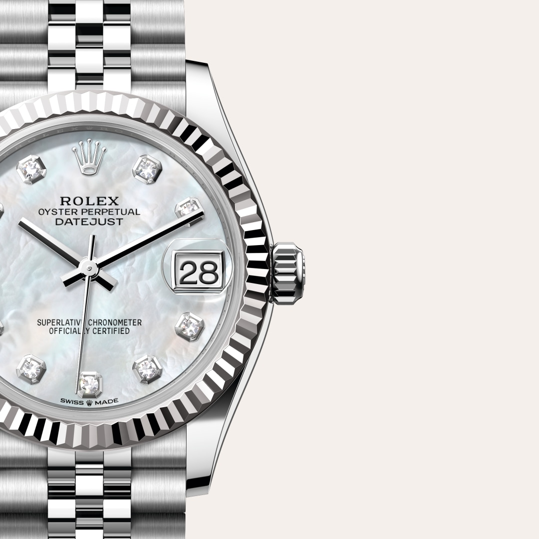Rolex Datejust in White Rolesor - combination of Oystersteel and white gold, M278274-0006 - Schiffman's Jewelers