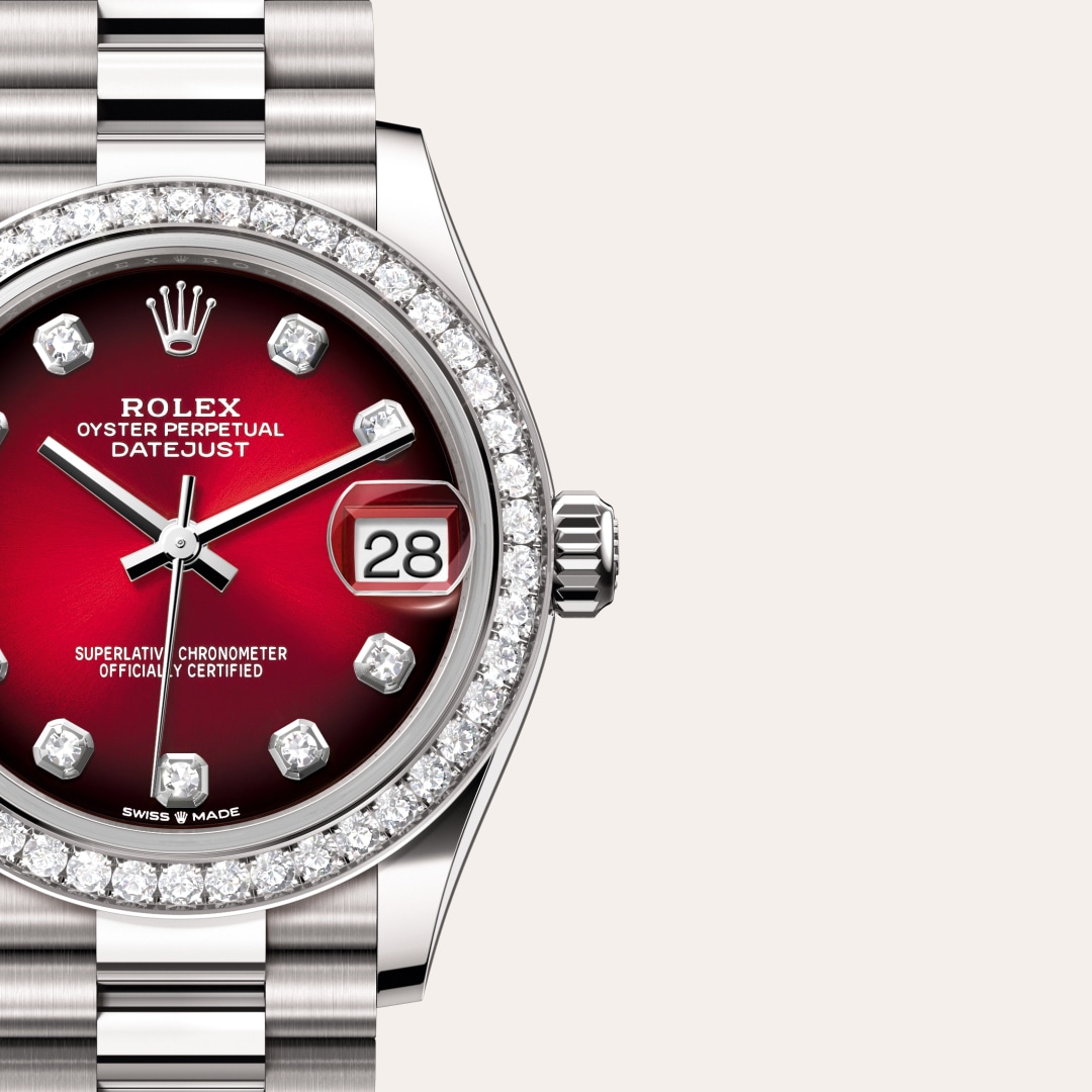 Rolex Datejust in 18 kt white gold, M278289RBR-0028 - Meierotto Jewelers