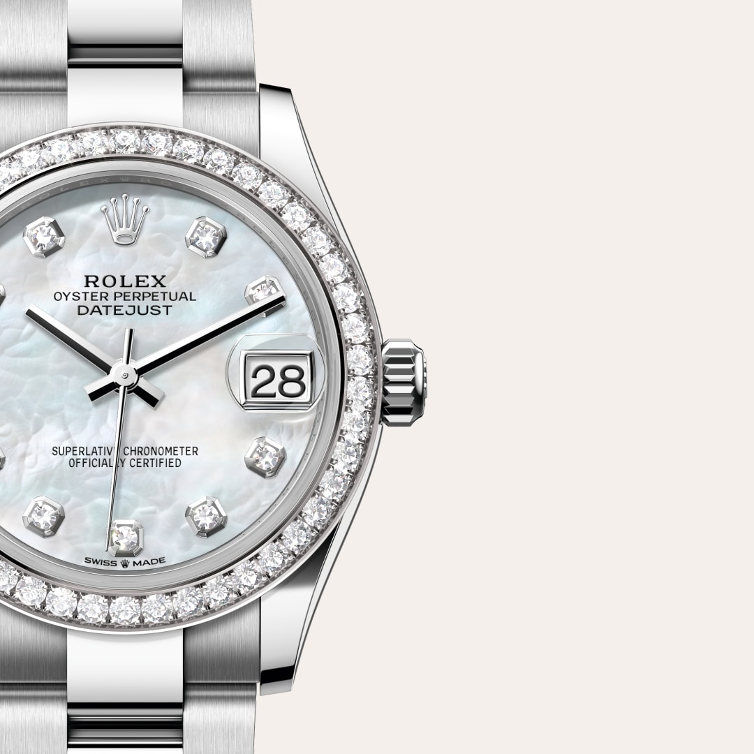 Rolex Datejust in White Rolesor - combination of Oystersteel and white gold, M278384RBR-0007 - Little Switzerland