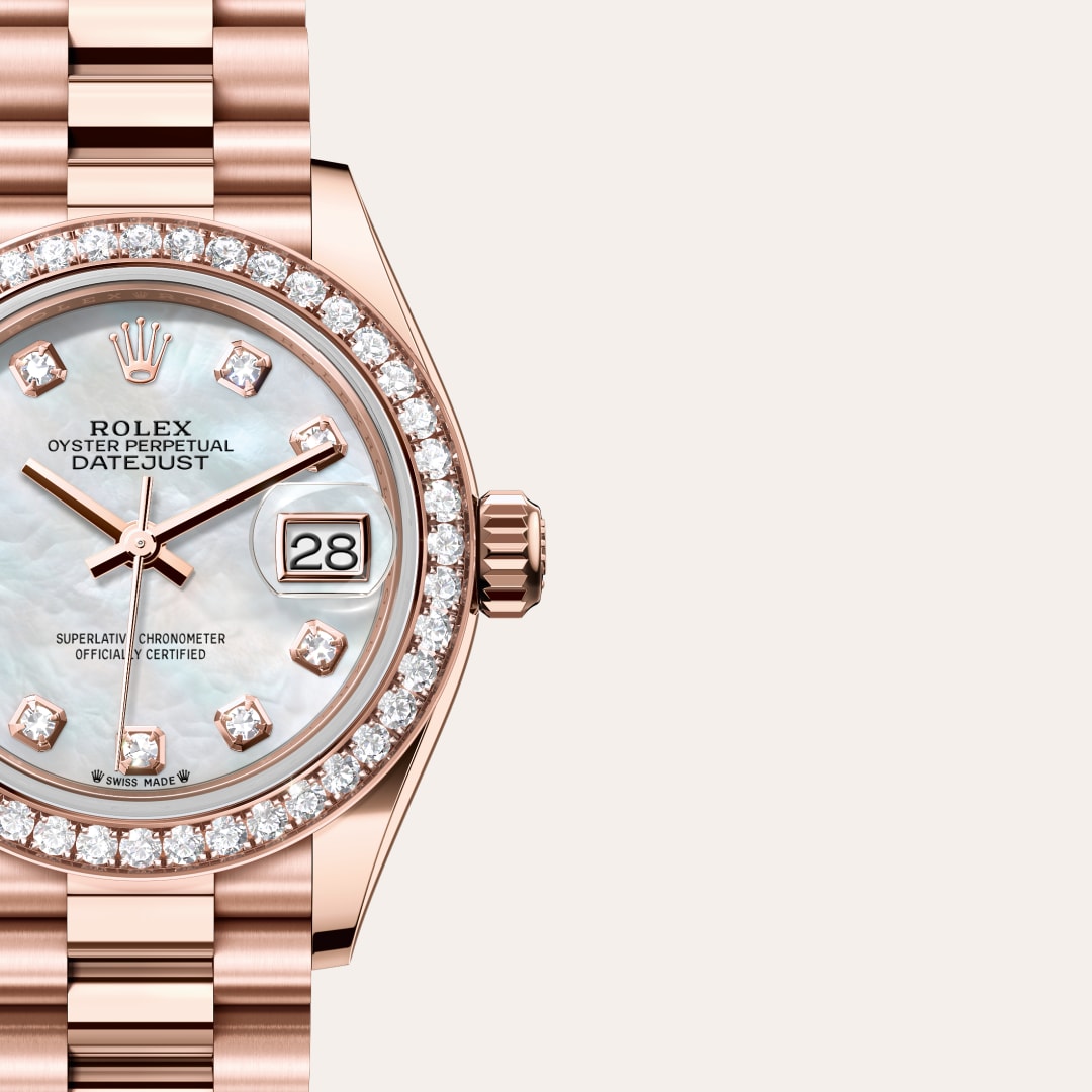 Rolex Lady-Datejust in 18 kt Everose gold, M279135RBR-0010 - Clarkson Jewelers