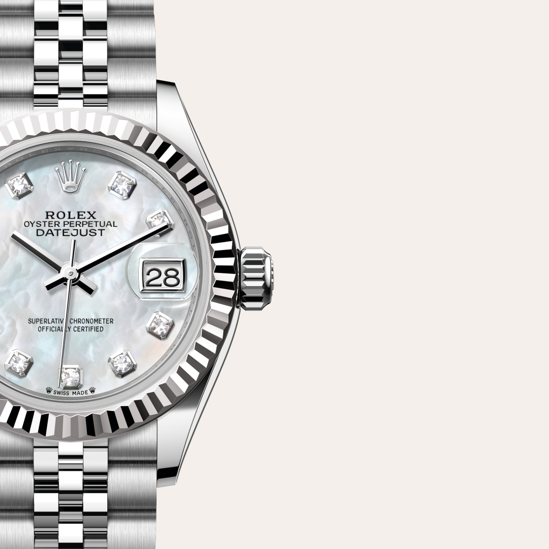 Rolex Lady-Datejust in White Rolesor - combination of Oystersteel and white gold, M279174-0009 - Clarkson Jewelers