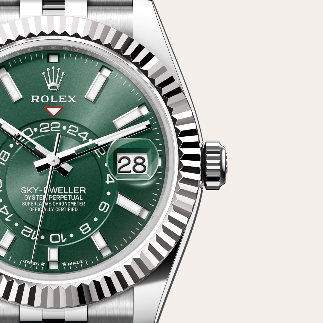 Rolex Sky-Dweller in White Rolesor - combination of Oystersteel and white gold, M336934-0002 - Little Switzerland