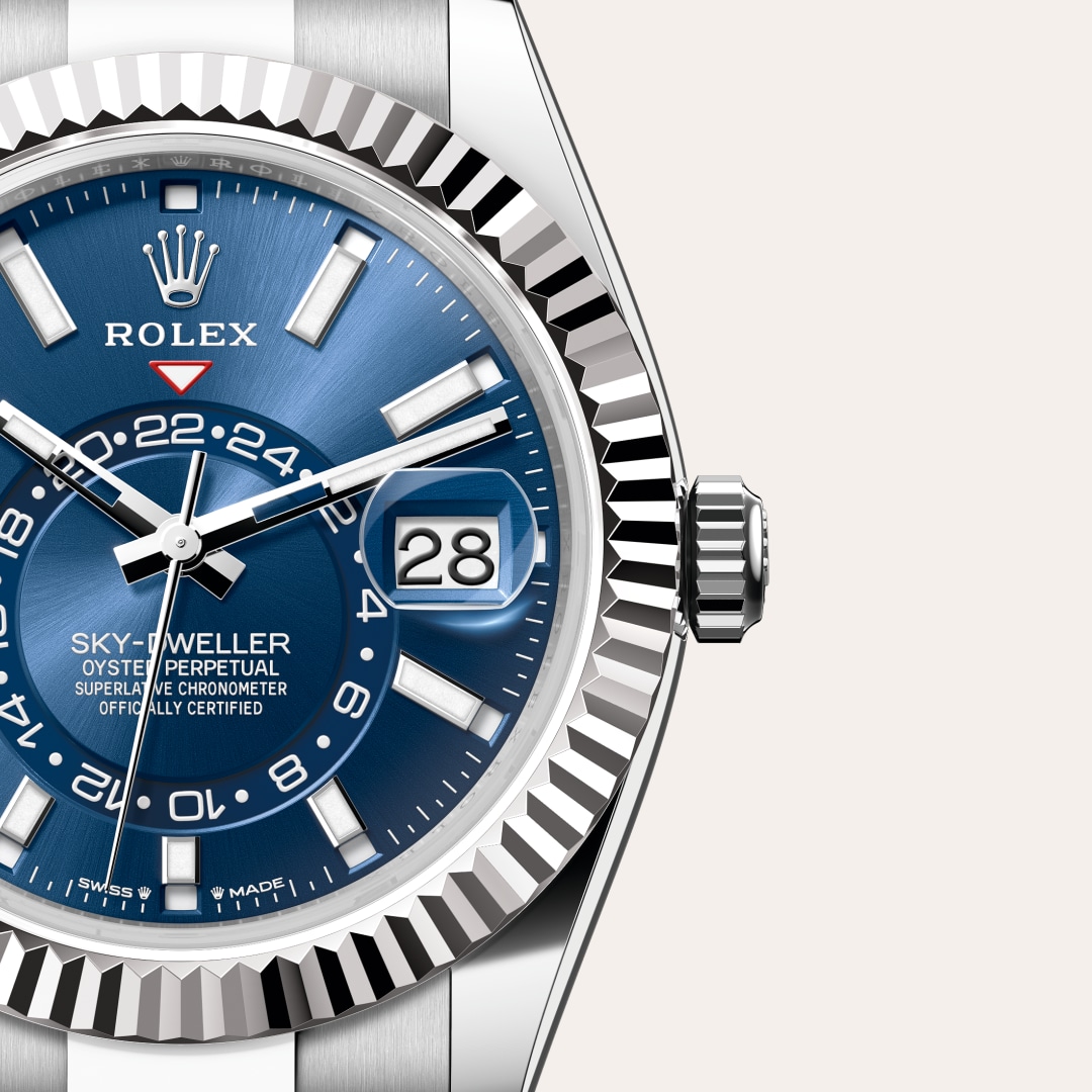 Rolex Sky-Dweller in White Rolesor - combination of Oystersteel and white gold, M336934-0005 - Little Switzerland