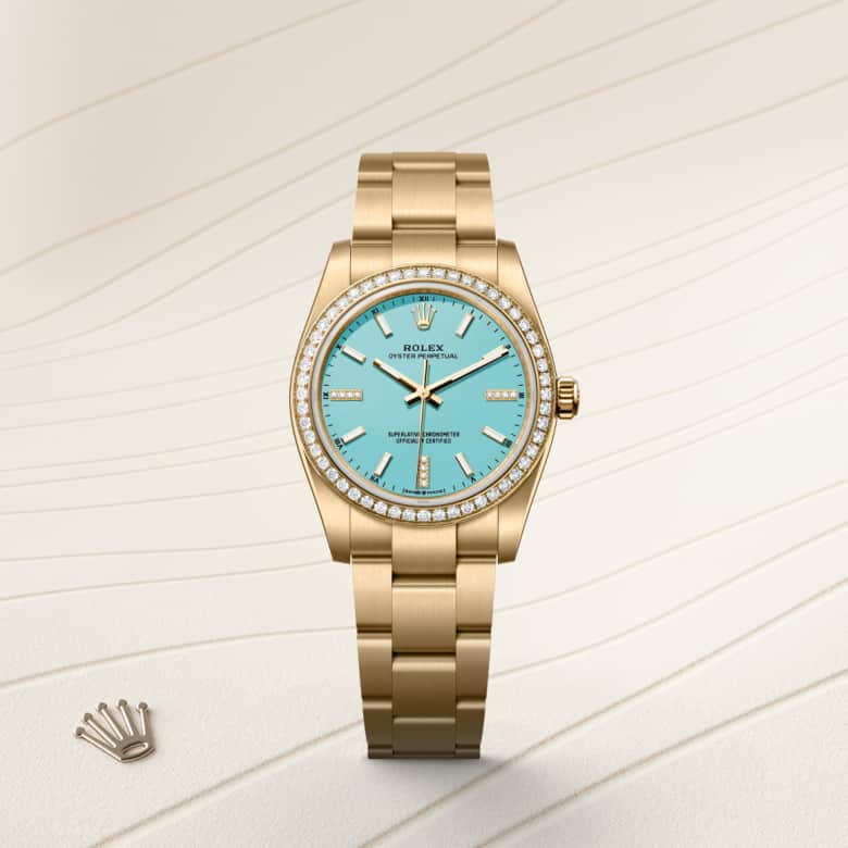 Rolex Oyster Perpetual in 18 kt yellow gold, M124248RBR-0002 - Orrs Jewelers