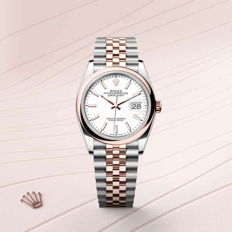Rolex Datejust in Everose Rolesor - combination of Oystersteel and Everose gold, M126201-0017 - Meierotto Jewelers