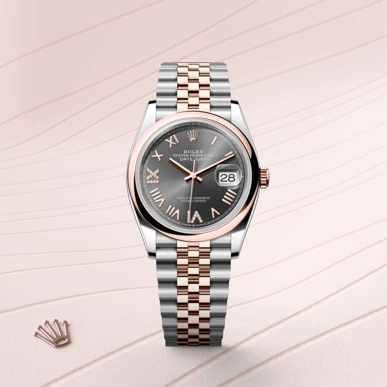 Rolex Datejust in Everose Rolesor - combination of Oystersteel and Everose gold, M126201-0047 - Clarkson Jewelers