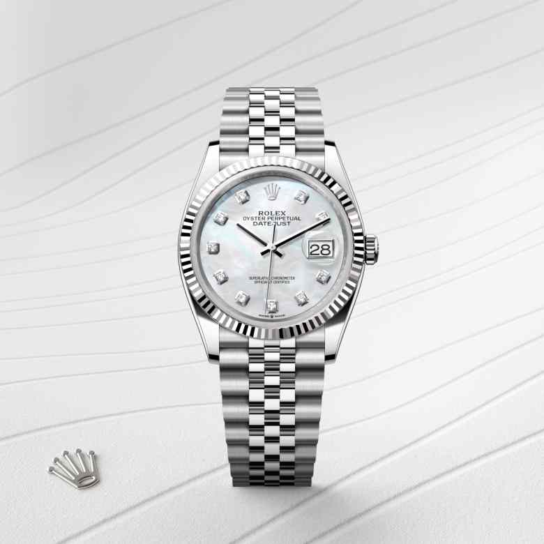 Rolex Datejust in White Rolesor - combination of Oystersteel and white gold, M126234-0019 - Little Switzerland