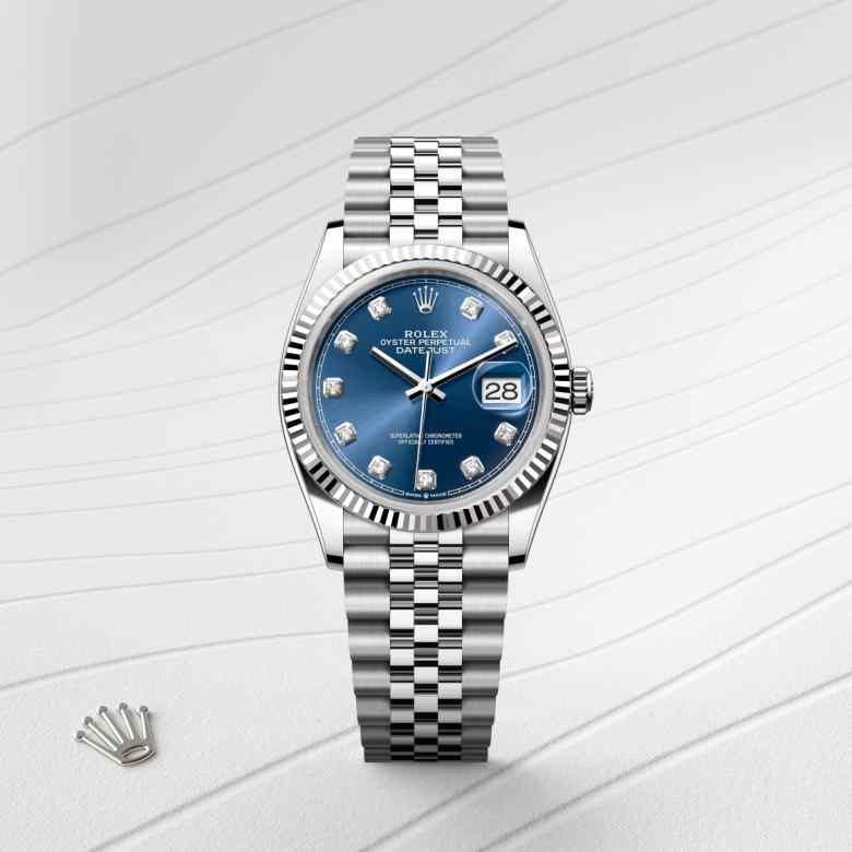 Rolex Datejust in White Rolesor - combination of Oystersteel and white gold, M126234-0037 - Blakemans Jewelry