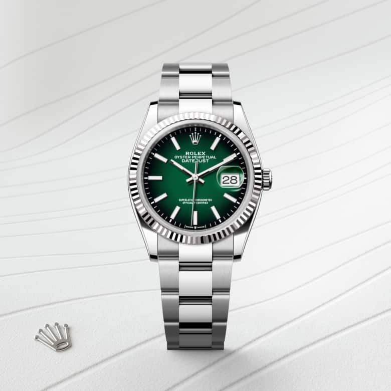 Rolex Datejust in White Rolesor - combination of Oystersteel and white gold, M126234-0060 - Schiffman's Jewelers