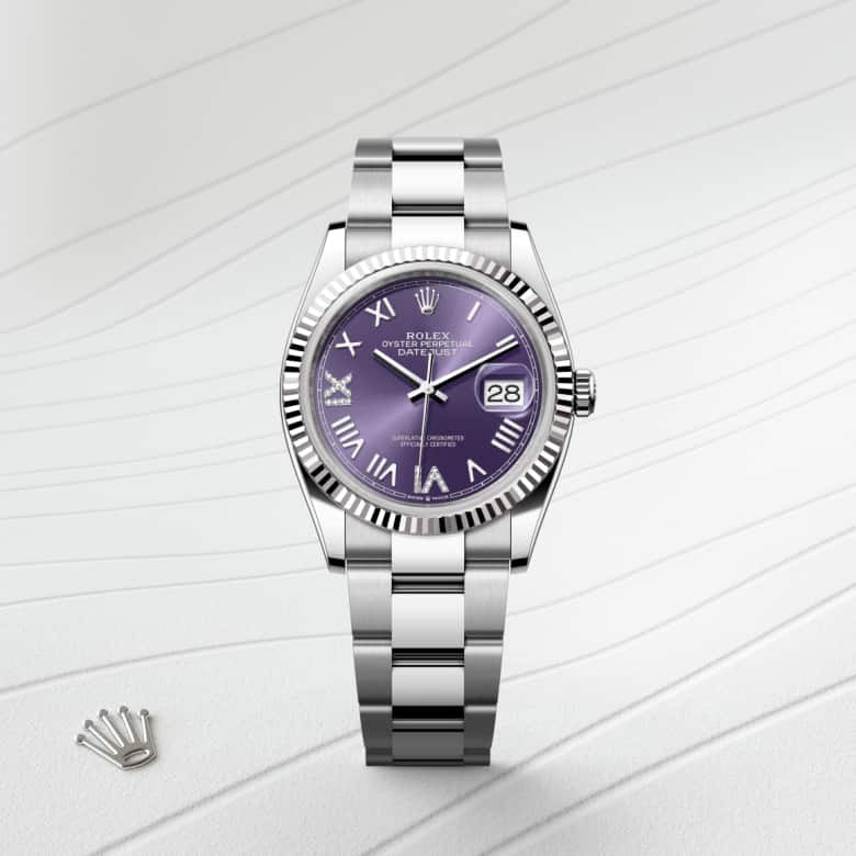 Rolex Datejust in White Rolesor - combination of Oystersteel and white gold, M126234-0064 - Lenox Jewelers