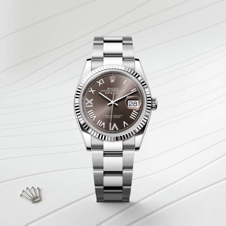 Rolex Datejust in White Rolesor - combination of Oystersteel and white gold, M126234-0072 - Lenox Jewelers