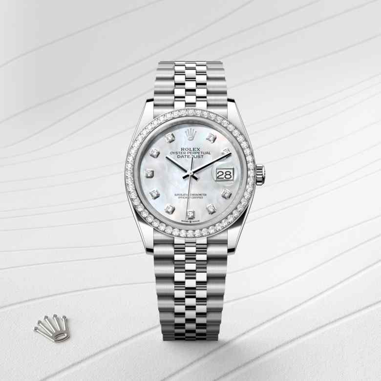 Rolex Datejust in White Rolesor - combination of Oystersteel and white gold, M126284RBR-0011 - Rolex Boutique Palo Alto