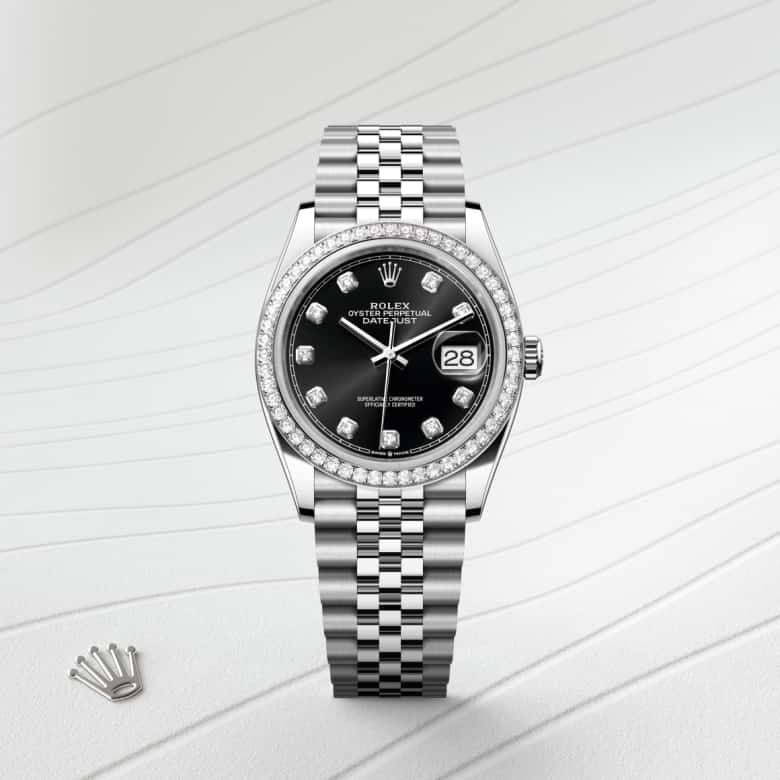 Rolex Datejust in White Rolesor - combination of Oystersteel and white gold, M126284RBR-0019 - Meierotto Jewelers