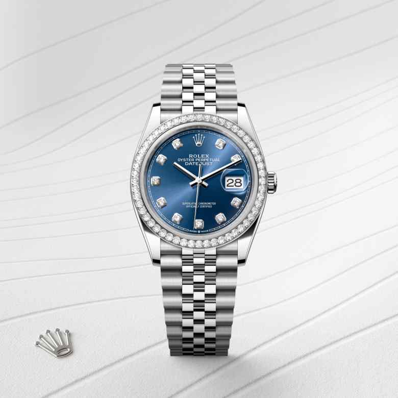 Rolex Datejust in White Rolesor - combination of Oystersteel and white gold, M126284RBR-0029 - Clarkson Jewelers