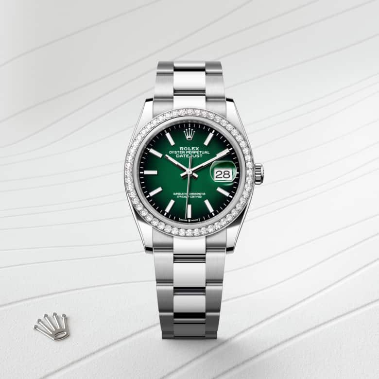 Rolex Datejust in White Rolesor - combination of Oystersteel and white gold, M126284RBR-0052 - Meierotto Jewelers