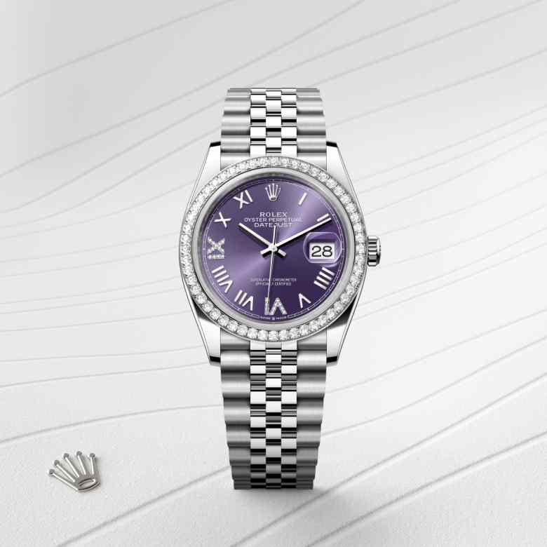 Rolex Datejust in White Rolesor - combination of Oystersteel and white gold, M126284RBR-0055 - Orrs Jewelers