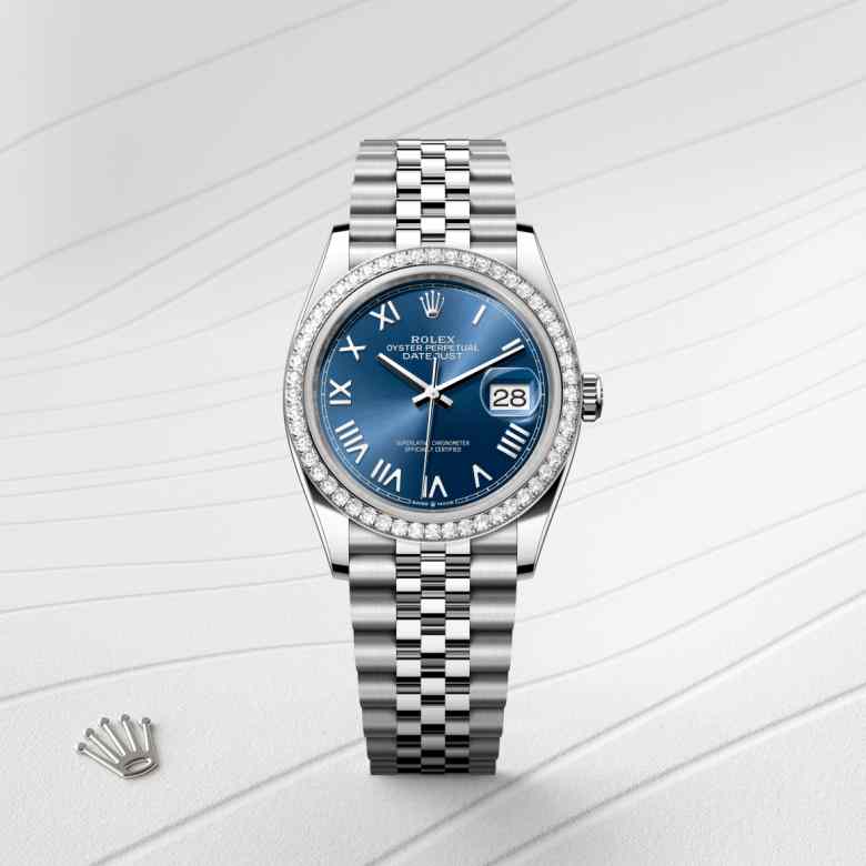 Rolex Datejust in White Rolesor - combination of Oystersteel and white gold, M126284RBR-0061 - Meierotto Jewelers
