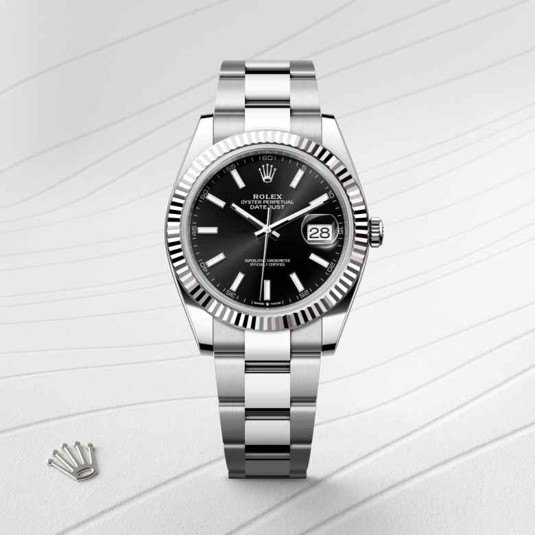 Rolex Datejust in White Rolesor - combination of Oystersteel and white gold, M126334-0017 - Blakemans Jewelry