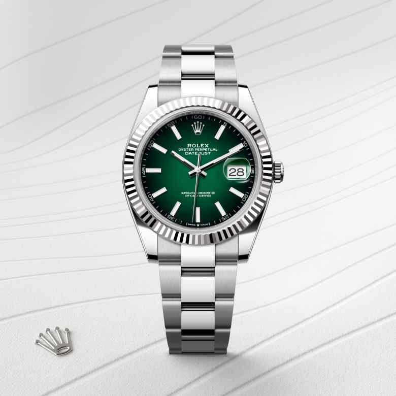 Rolex Datejust in White Rolesor - combination of Oystersteel and white gold, M126334-0033 - Meierotto Jewelers