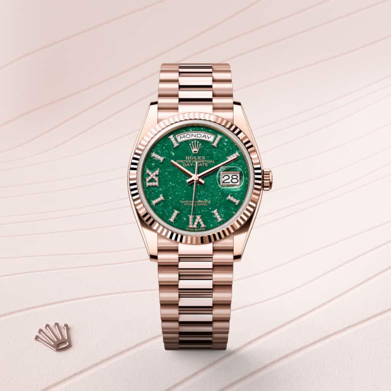 Rolex Day-Date in 18 kt Everose gold, M128235-0068 - Orrs Jewelers