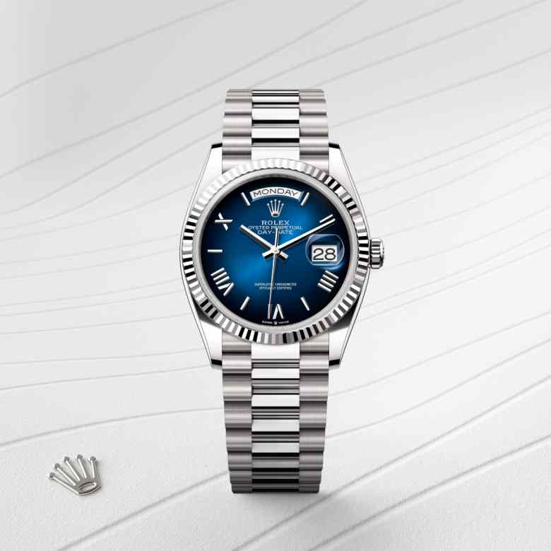 Rolex Day-Date in 18 kt white gold, M128239-0063 - Lenox Jewelers