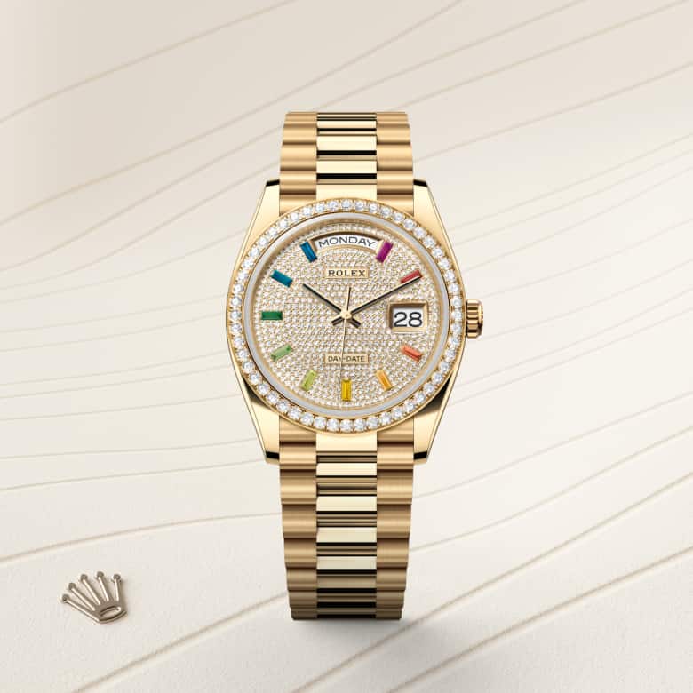 Rolex Day-Date in 18 kt yellow gold, M128348RBR-0030 - Lenox Jewelers